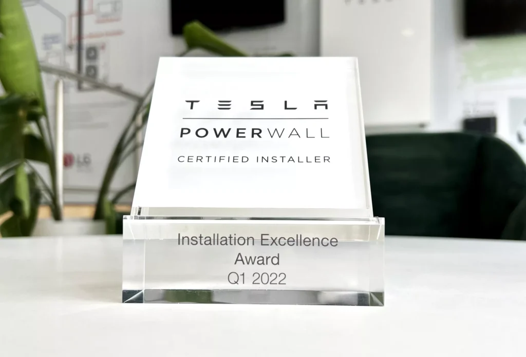 Tesla Powerwall Certified Installer - Installation Excellence Awars Q1 2022