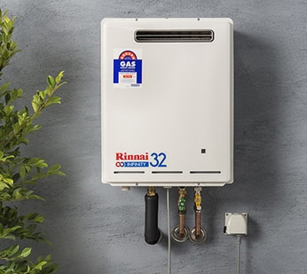 Rinnai Infinity 32 Gas Hot Water on the Wall