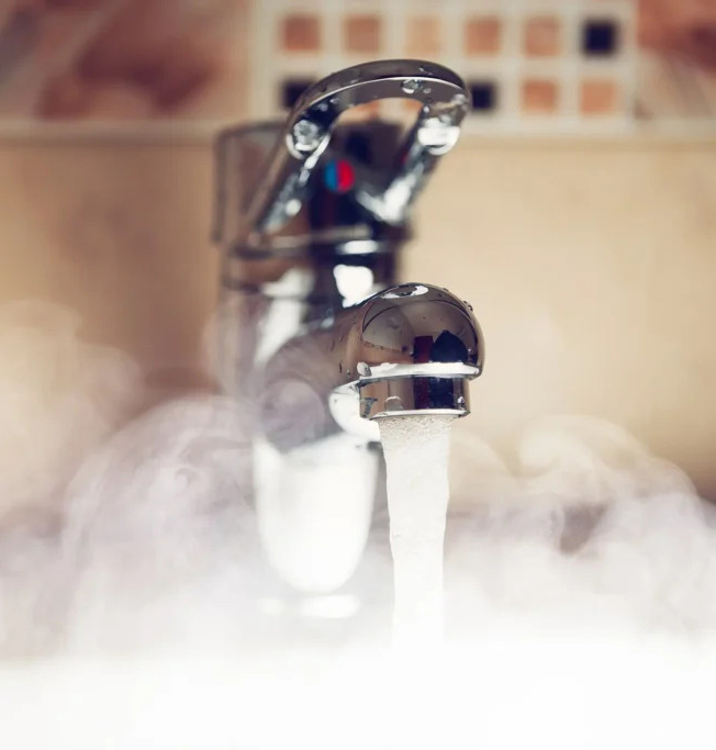 Steaming Hot Water Tap